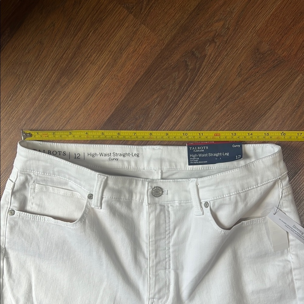 Talbots | Flawless High-Waist Straight-Leg Curvy | Women's White Jeans | 12 - Picture 13 of 16